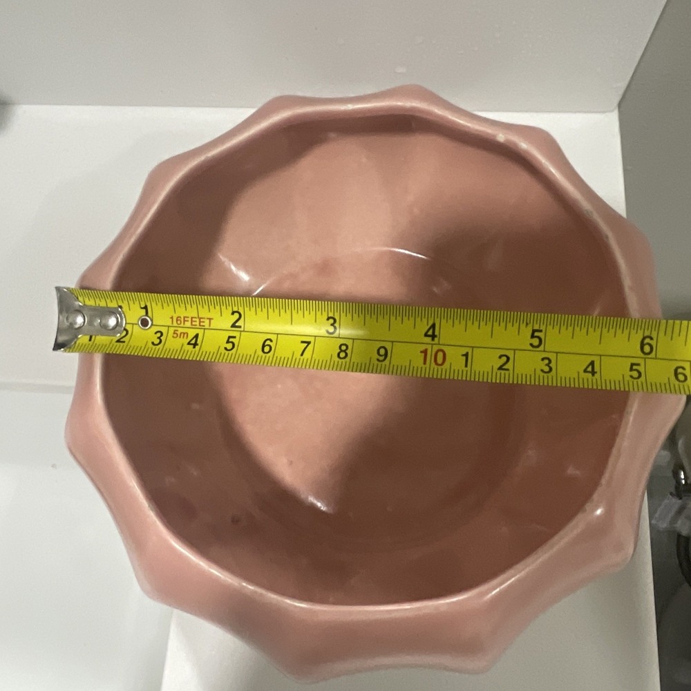 Vintage Haeger USA Pink Art Pottery Centerpiece Bowl‎ Mid Century Modern Decor - Picture 7 of 10